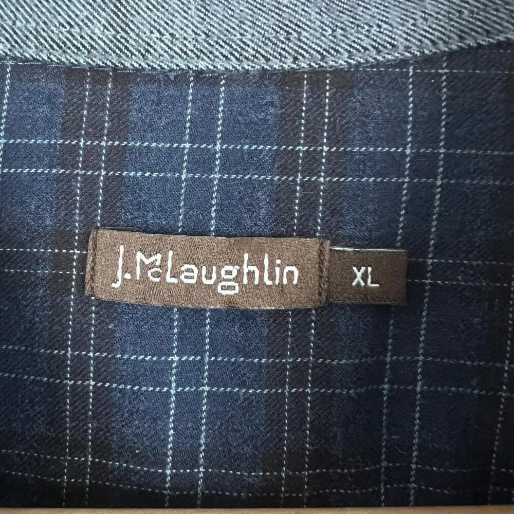 J. McLaughlin Men's XL Preppy Dad Old Money‎ Plaid Lumberjack Button Down Shirt